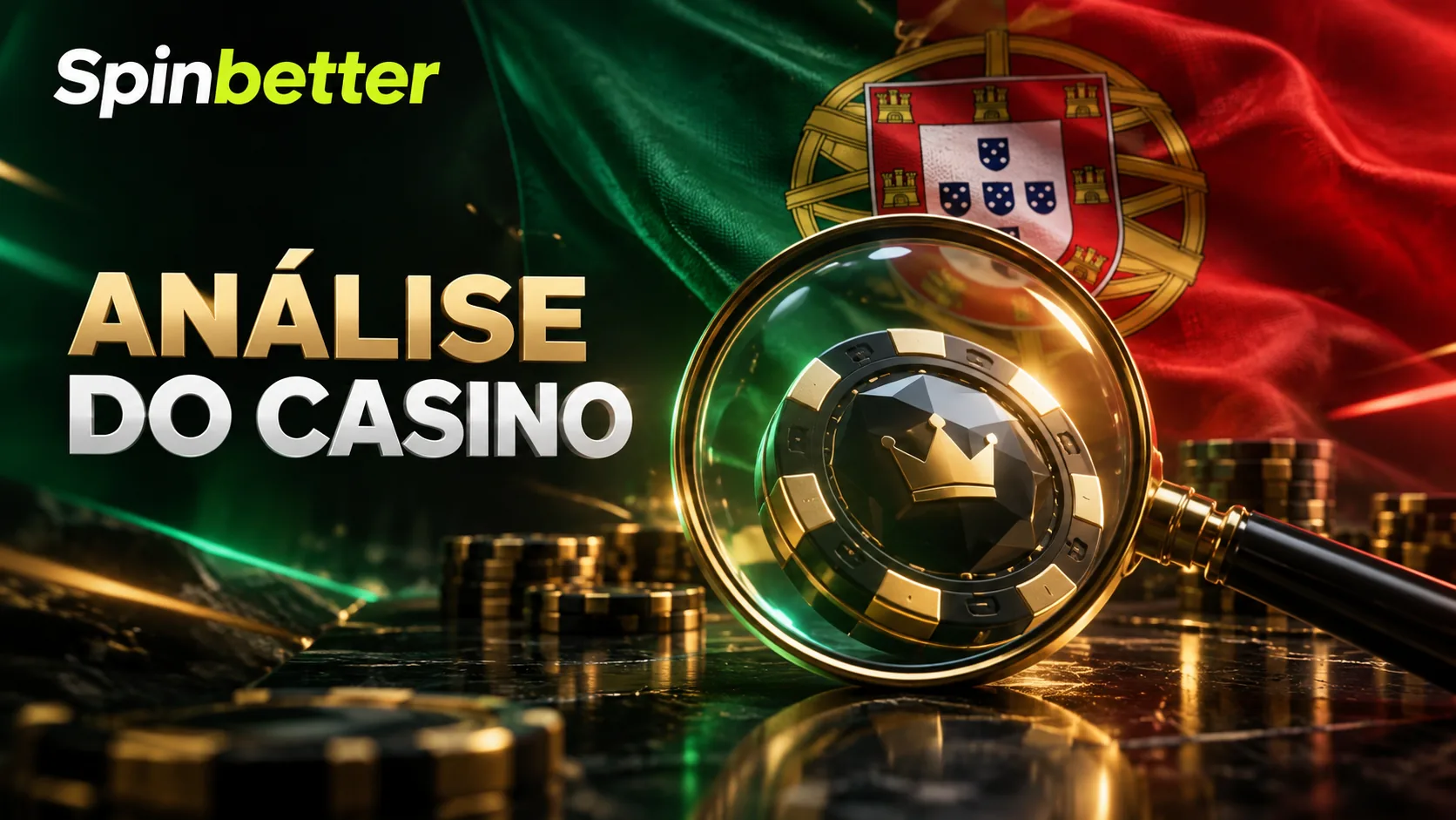 Lupa sobre fichas de casino, a ilustrar a análise do operador