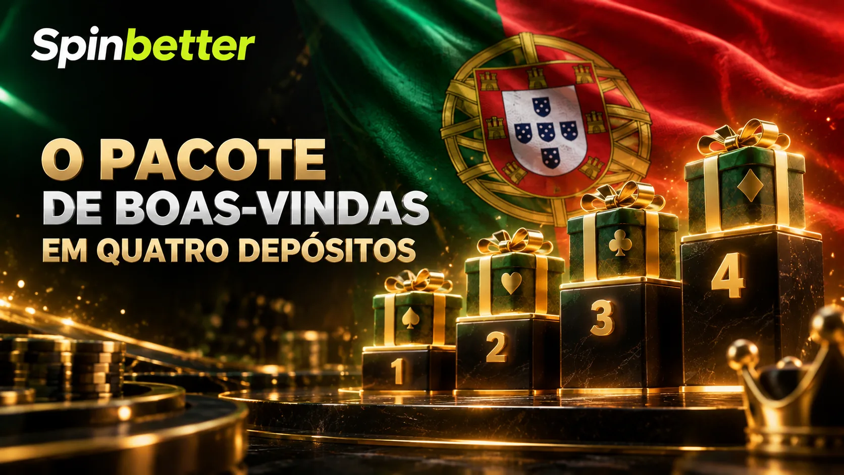 Quatro caixas de prenda numeradas, a representar os quatro depósitos