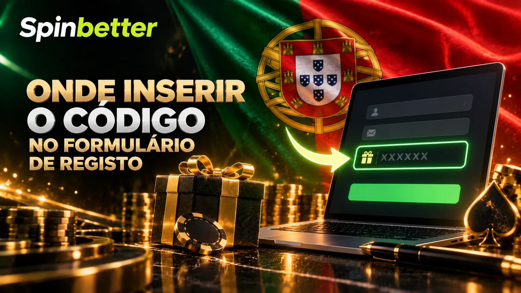 Formulário de registo com o campo de código promocional assinalado